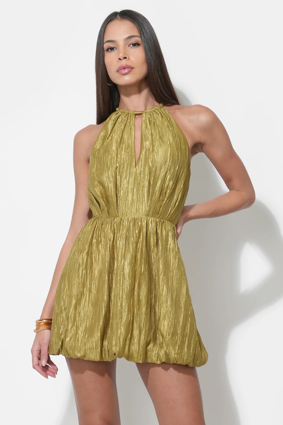 Shelley Bubble Satin Mini Dress