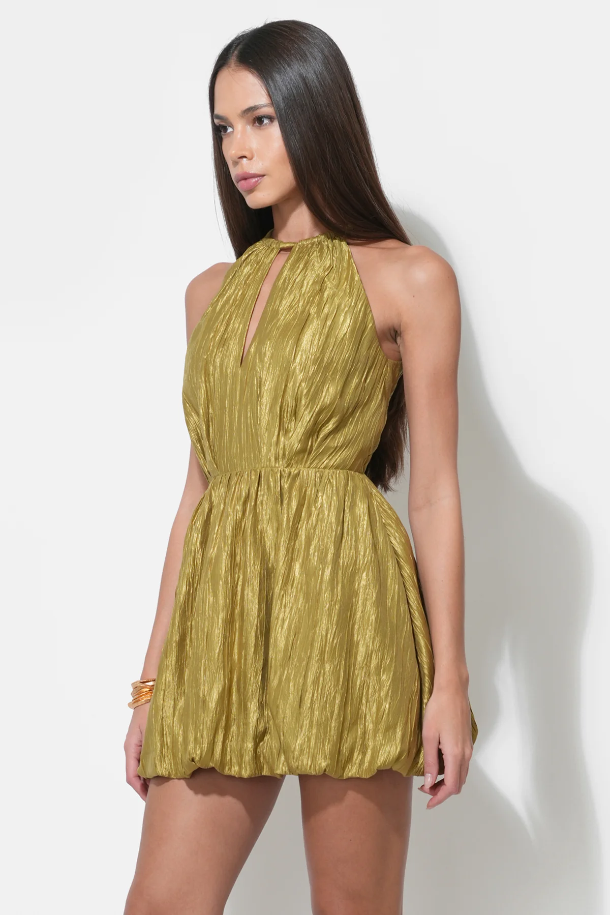 Shelley Bubble Satin Mini Dress - Image 3