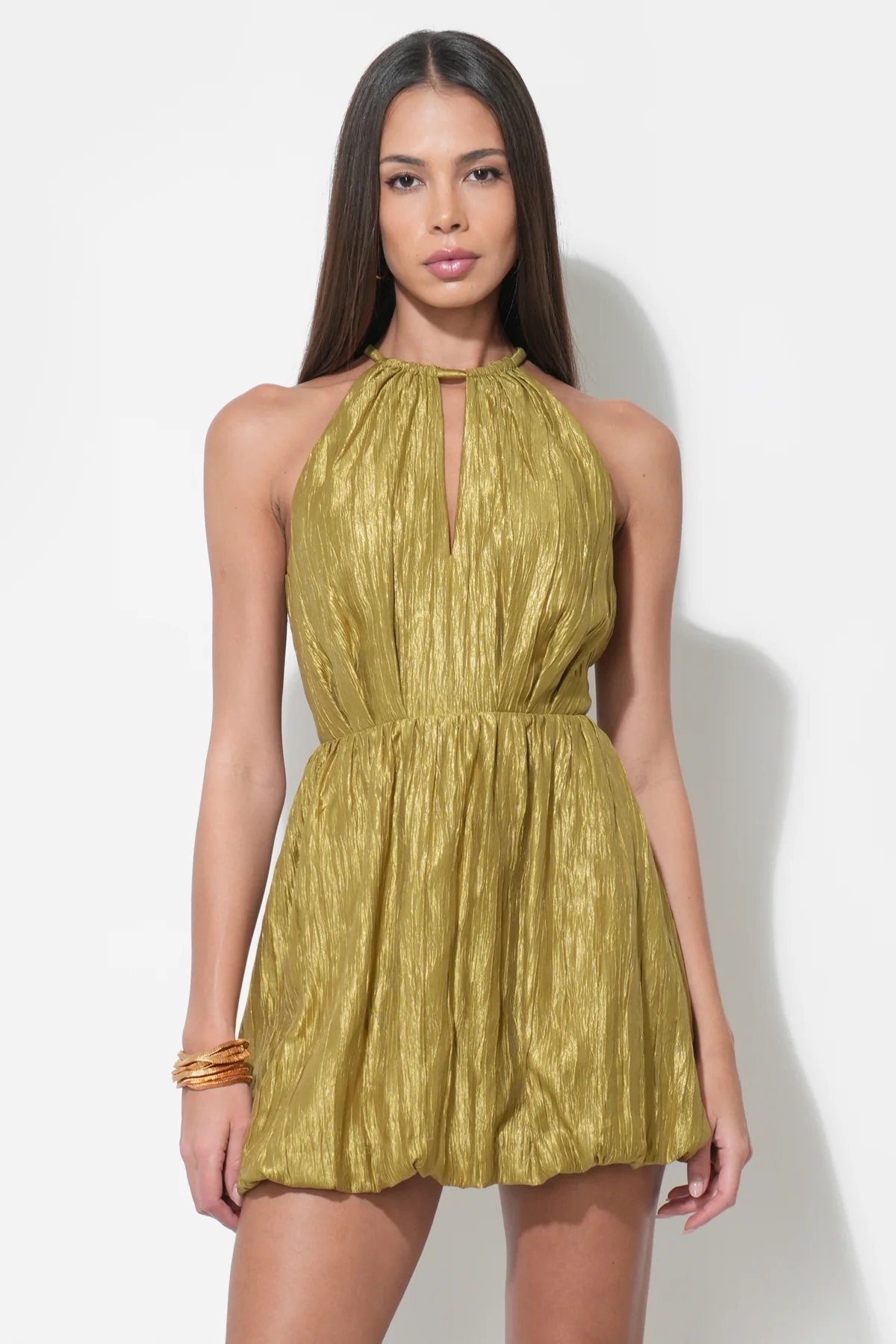 Shelley Bubble Satin Mini Dress - Image 4