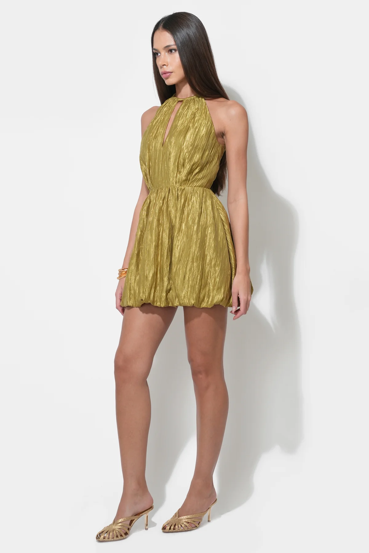 Shelley Bubble Satin Mini Dress - Image 5
