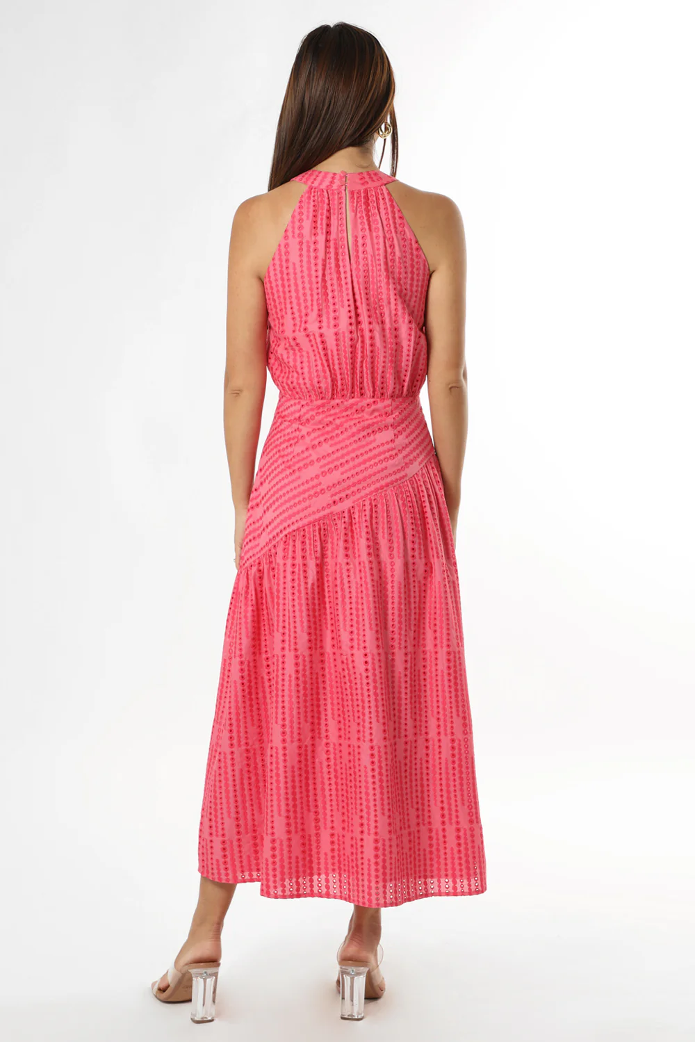 Sophie Cotton Embroidered Halter Midi Dress - Image 3