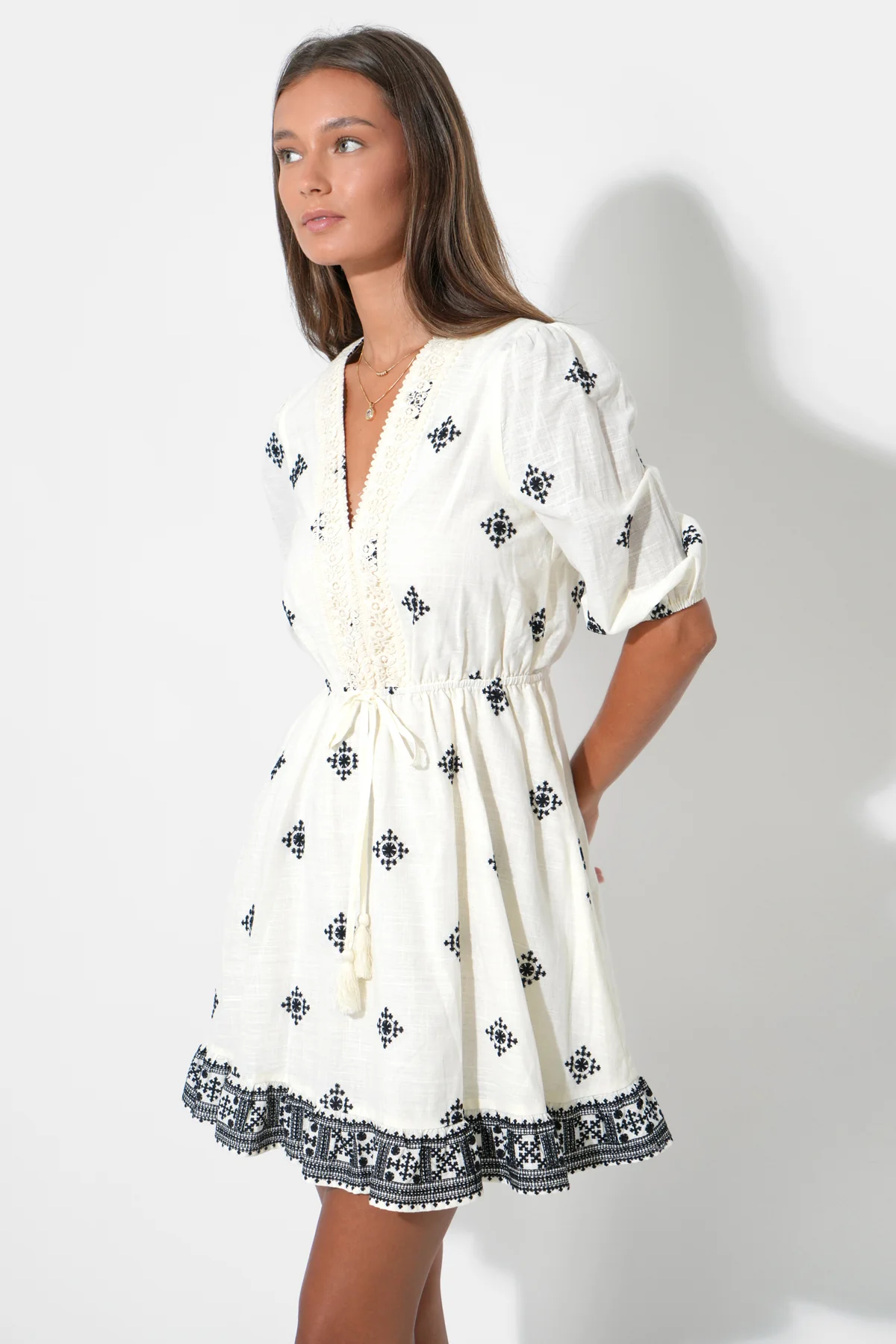 Soraya Embroidery Mini Dress - Image 2