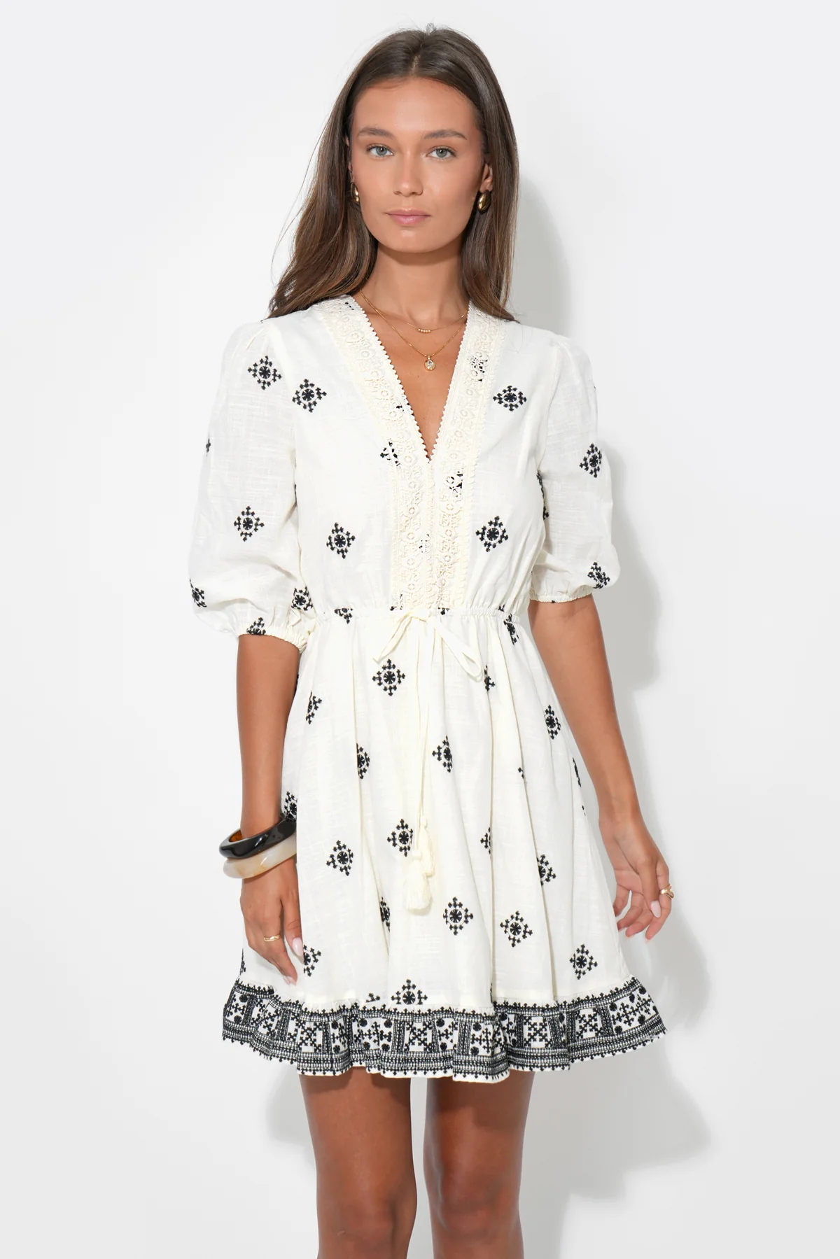 Soraya Embroidery Mini Dress - Image 4