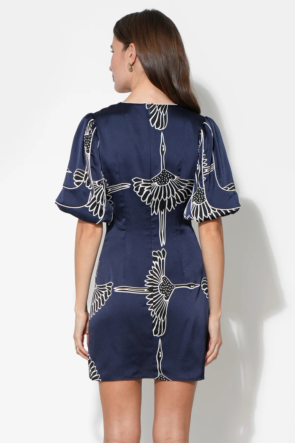 Sylvie V-Neck Bubble Sleeve Mini Dress - Image 3