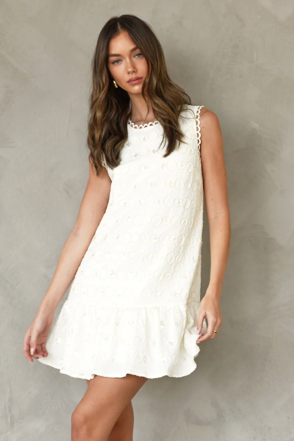 Teresa Textured Mini Shift Dress - Image 2