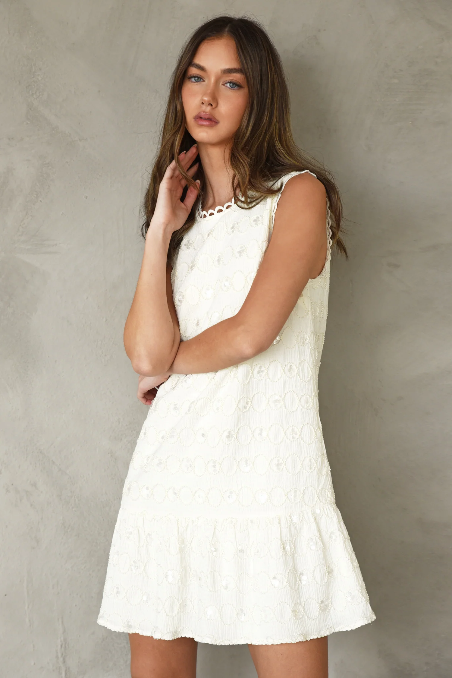 Teresa Textured Mini Shift Dress - Image 3