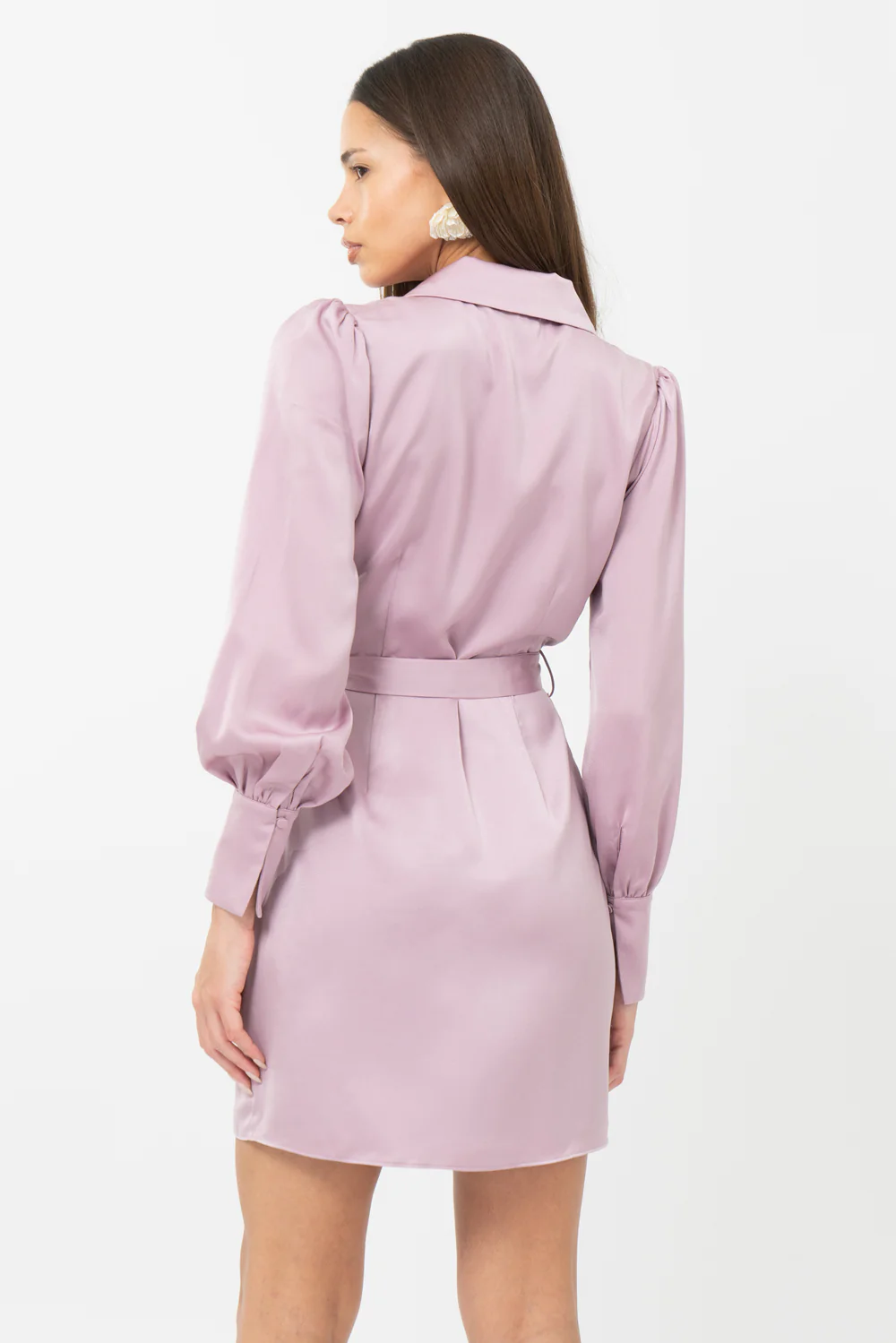 Theia Faux Wrap Collar Mini Dress - Image 3