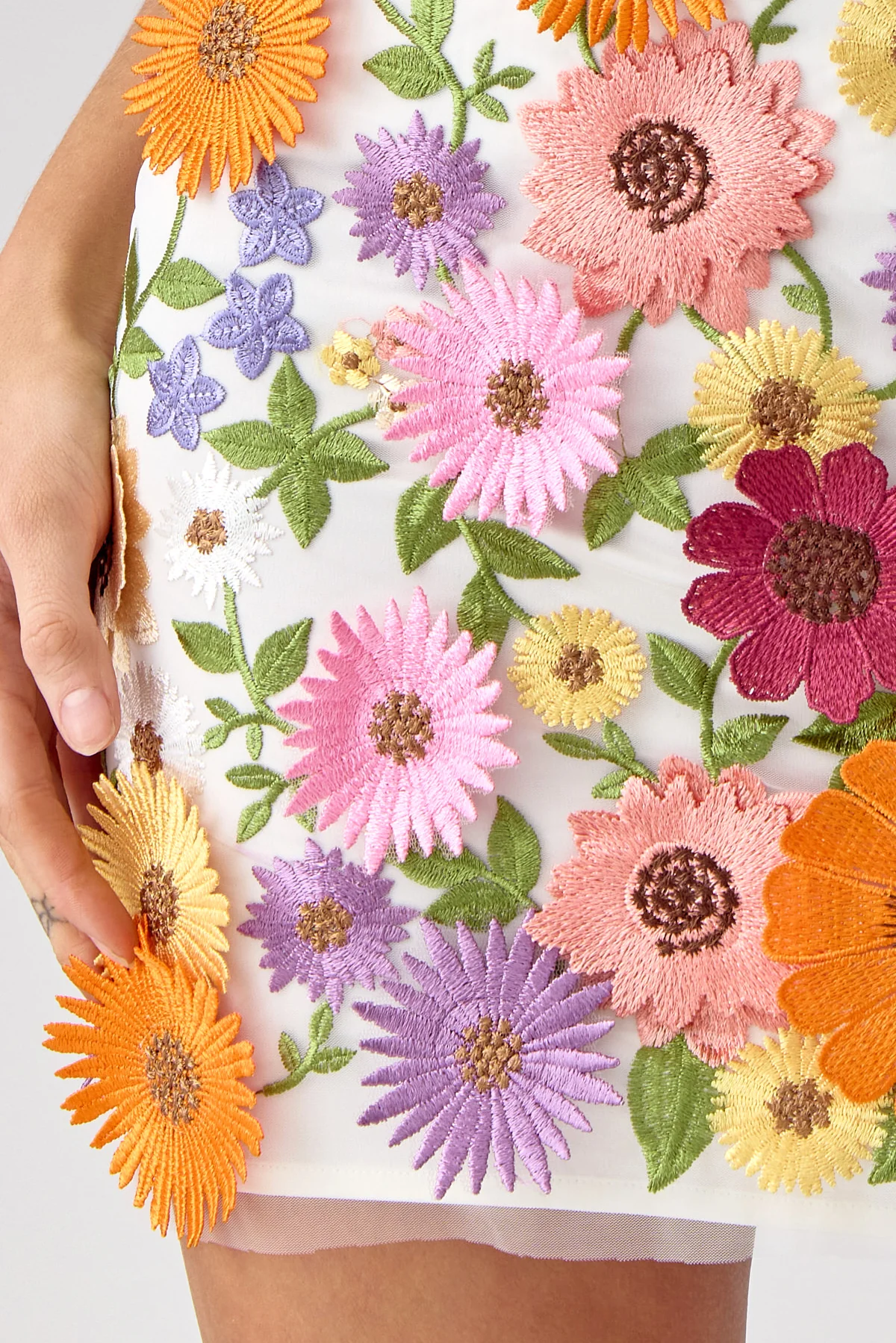 Tina 3D Multi Floral Skirt - Image 4