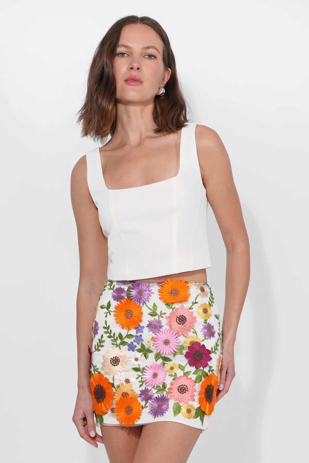 Tina 3D Multi Floral Skirt - Image 7