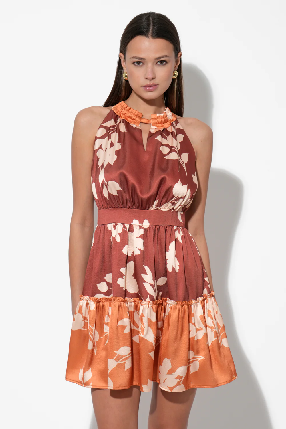 Traci Two Toned Mini Halter Dress - Image 4