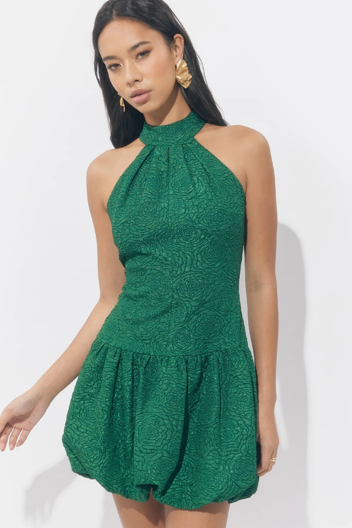 Tracois Textured Halter Bubble Mini Dress - Image 4
