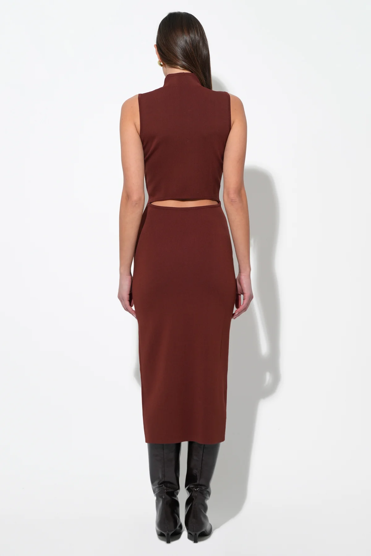 Trish Sculpted Cut Out Knit Midi Dress - Image 3
