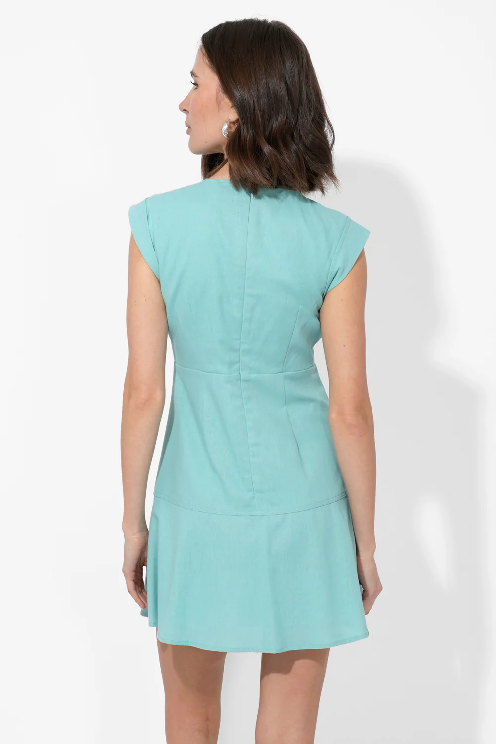 Vesper Linen Front Twist Mini Dress - Image 4