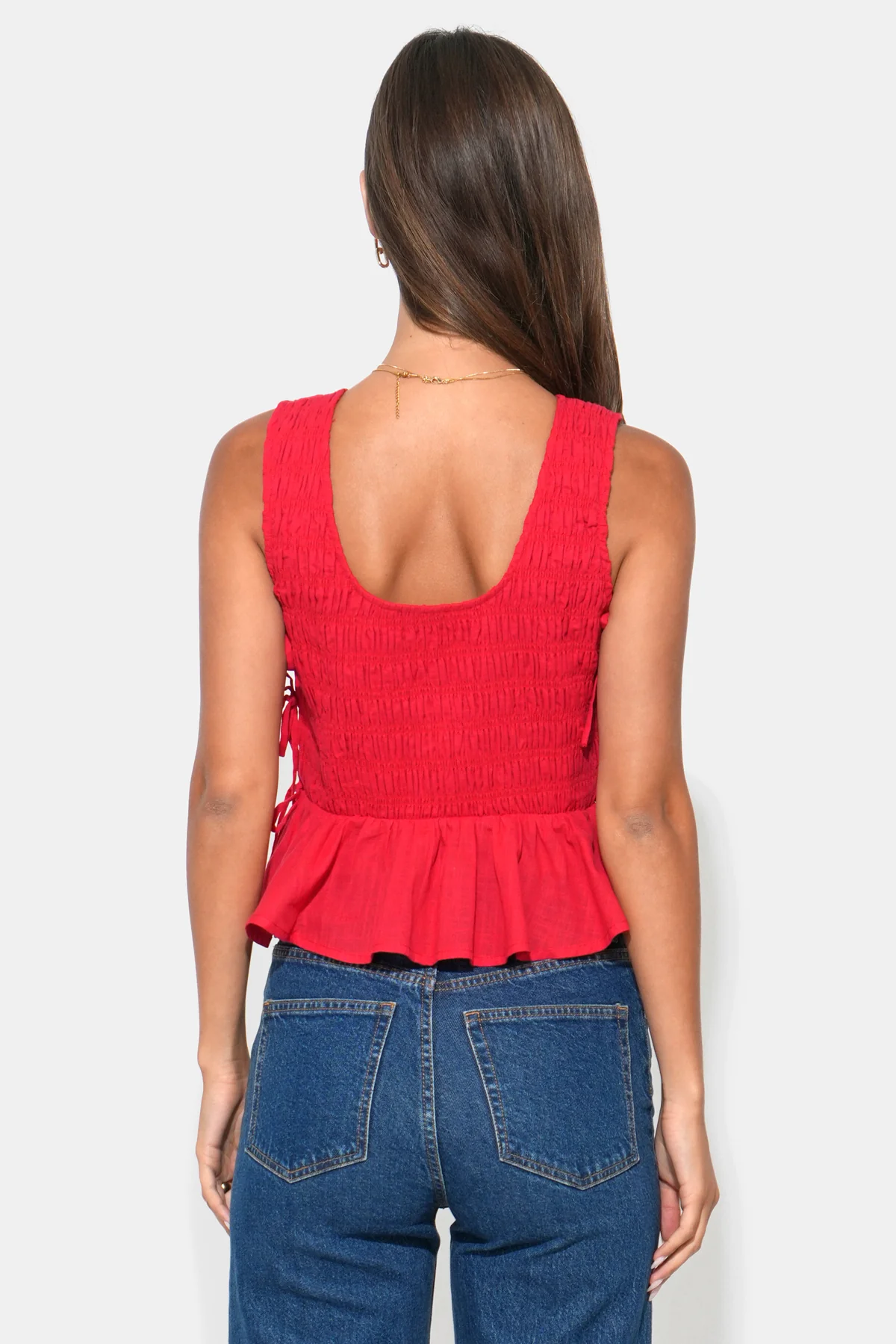 Vivian Smocked Side Tie Top - Image 3