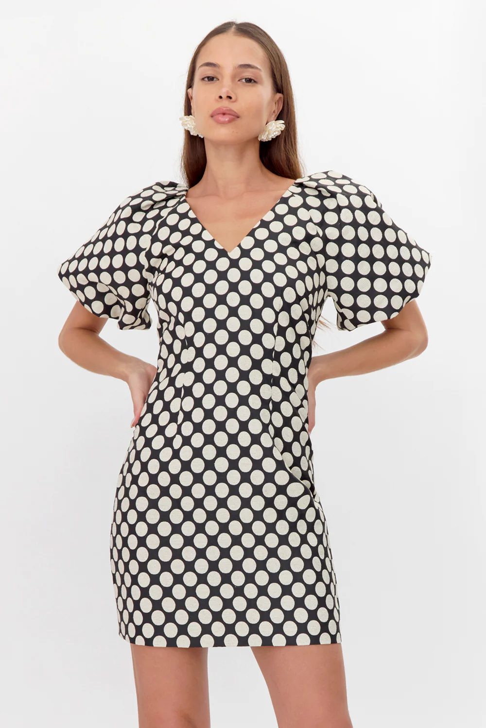 Willow Jacquard Dot Mini Dress - Image 2