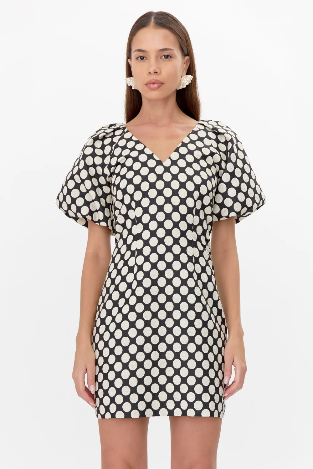 Willow Jacquard Dot Mini Dress - Image 3