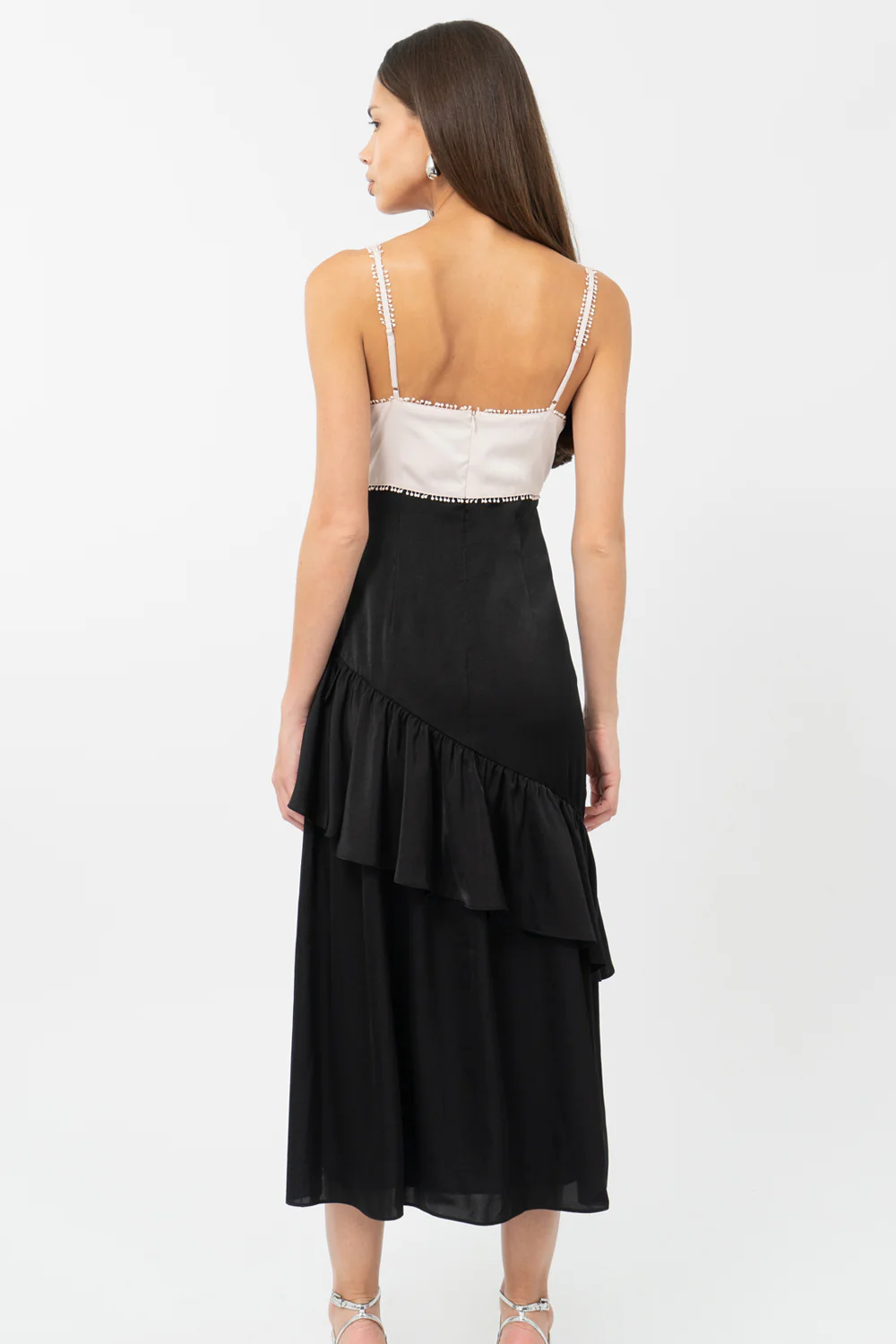 Zadie Asymmetrical Ruffle Midi Dress - Image 4